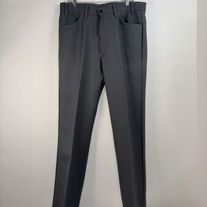 Vintage Levi's 517 Grey Dacron Polyester Bootcut Pants Men's Cowboy Formal 38x32